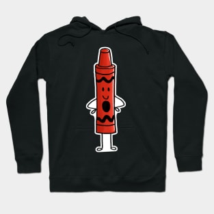 Red Color Crayon Hoodie